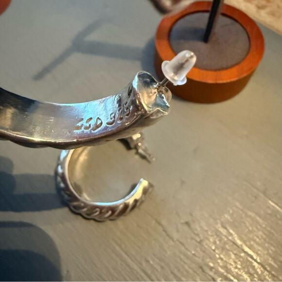 Simon Sebbag 925 Sterling Silver Hoop Earrings - Picture 15 of 15